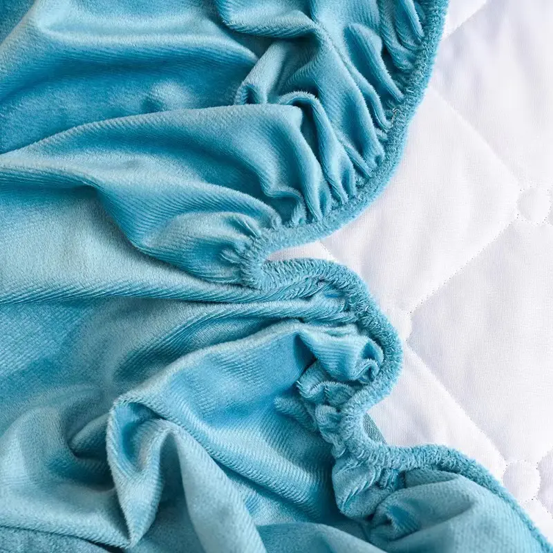Super Soft Velvet Quilted Mattress Cover Warm Coral Fleece Customized Size Bed Pad Protector Cover Not Included Pillowcase