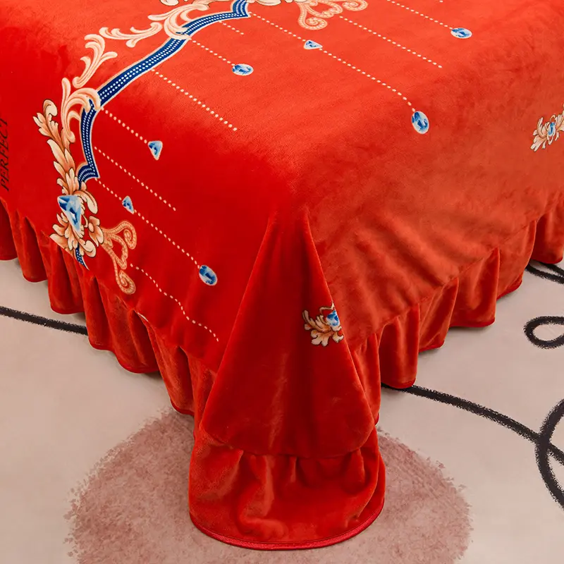 Sold Color Fine Velvet 4pcs Bedding Set King Queen Size Thicken Quick Warm Coral Fleece Quilt Cover Bed Sheet Pillowcase