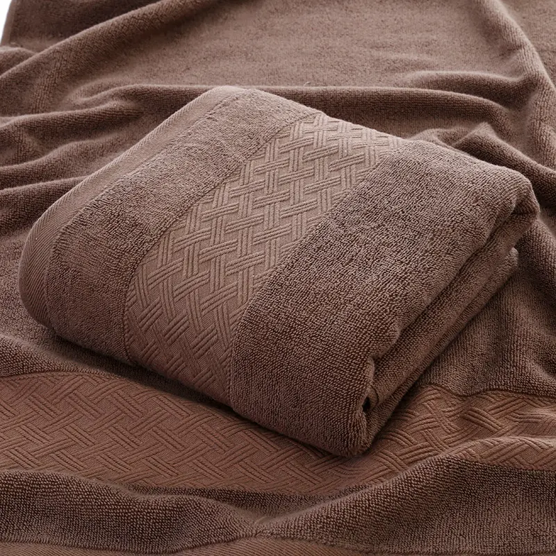 3Pcs towel set 100% pure cotton soft absorbent face towel hotel home beige bathroom solid color jacquard hand towel