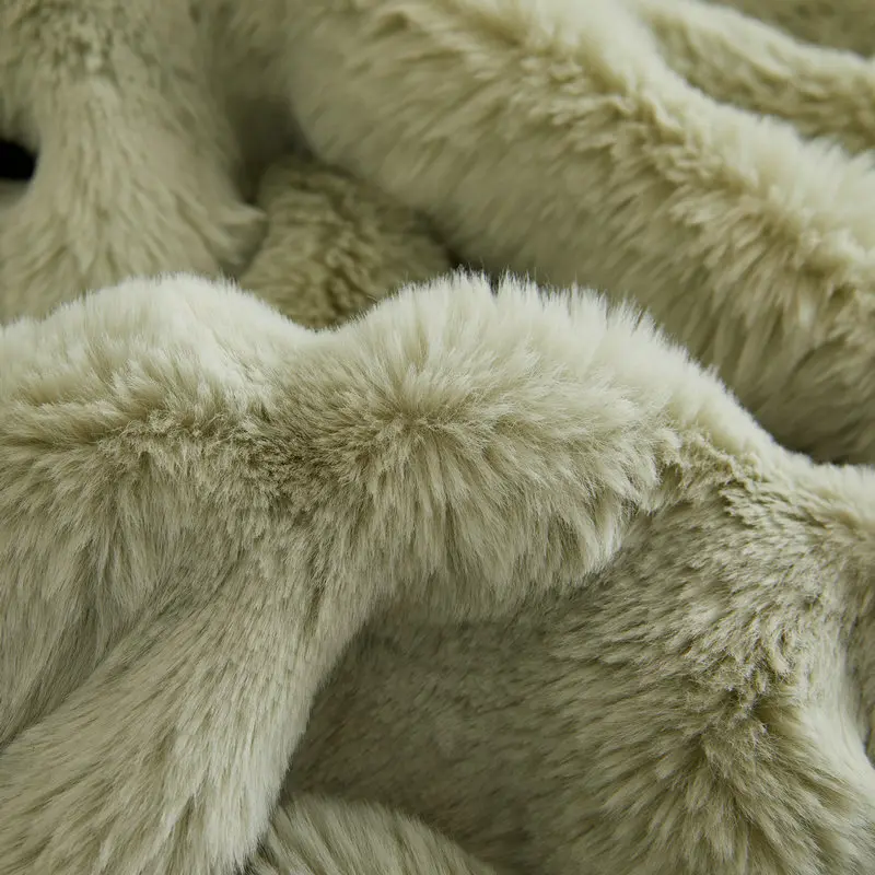 1pc Rabbit plush sofa towel bubble plush thickened non-slip plush seat cushion sofa cover winter sofa cover cushion