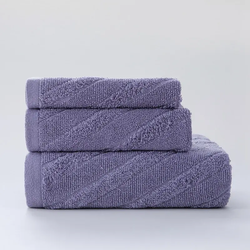 3pcs Towel Set Solid Color Super Soft Fluffy Bath Towel 100% Cotton 32s Good Quality Bath Towels Shower Towels for Adult