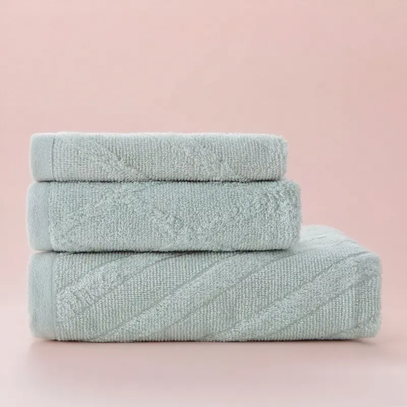 3pcs Towel Set Solid Color Super Soft Fluffy Bath Towel 100% Cotton 32s Good Quality Bath Towels Shower Towels for Adult