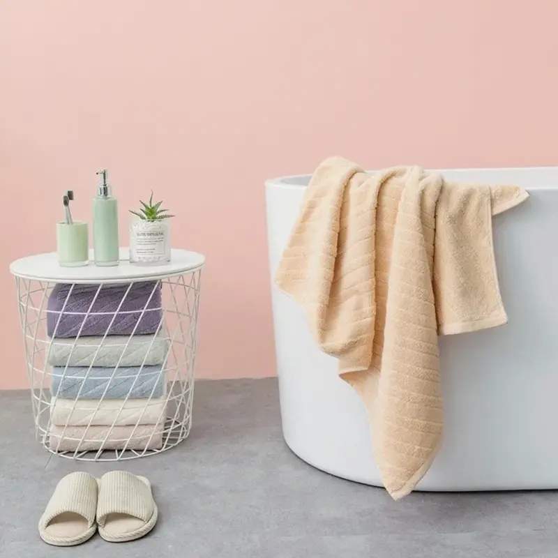 3pcs Towel Set Solid Color Super Soft Fluffy Bath Towel 100% Cotton 32s Good Quality Bath Towels Shower Towels for Adult