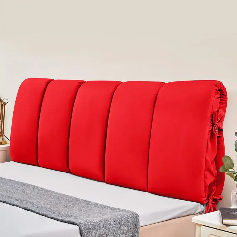 Removable Washable Soft Headboard Pillow High Rebound Sponge Backrest Headboard Cover Luxury Suede King Queen Size Head Cover