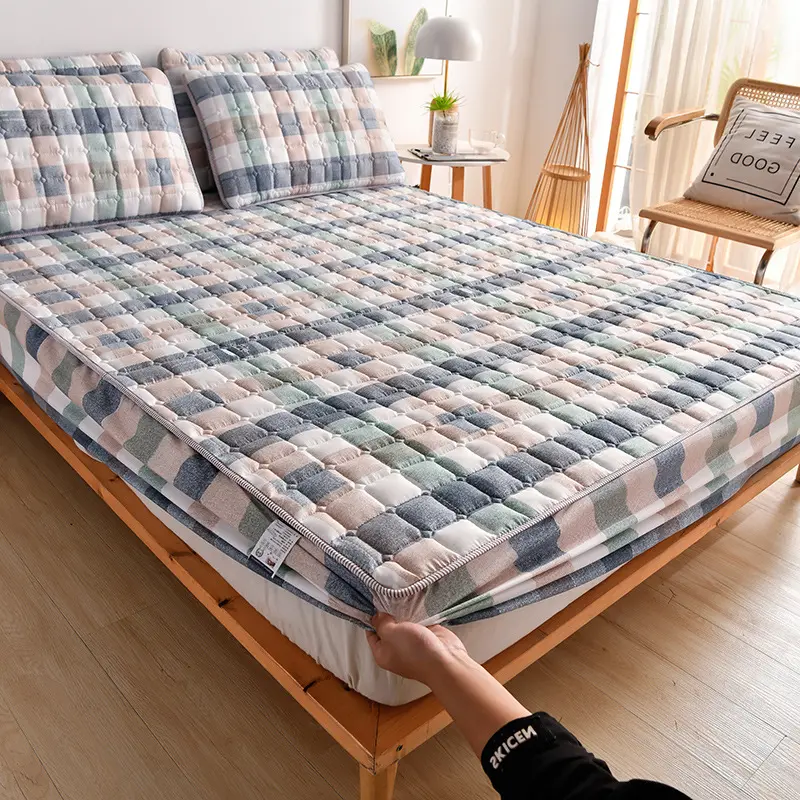 New Arrival Anti-mite Soft Sanding Quilted Mattress Cover Twin Queen All-inclusive Quilting Bed Cover Not Included Pillowcase