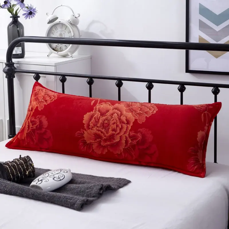 Flannel Double Pillowcase Winter Warm Coral Fleece Long Pillow Case 1.2/1.5 /1.8m Bed 48x150/48x120/48x180cm Pillow Case