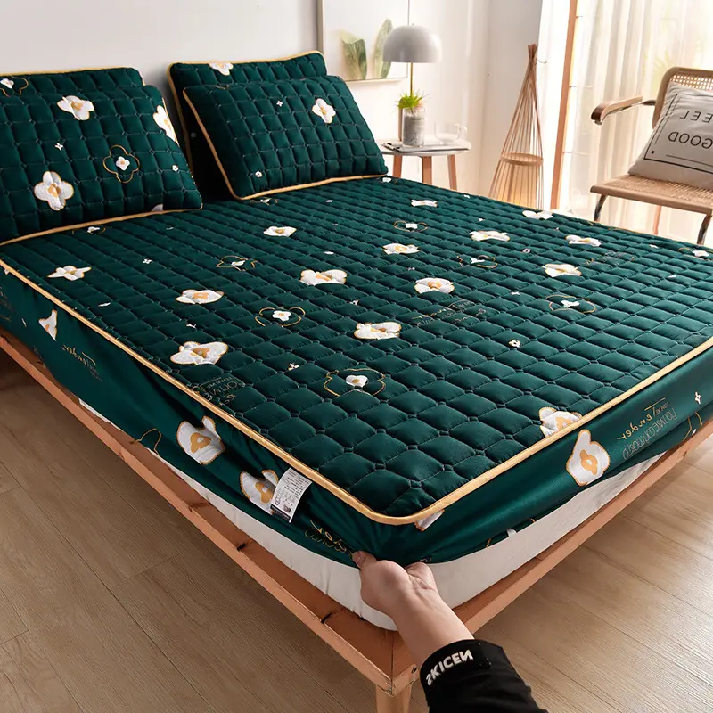 New Arrival Anti-mite Soft Sanding Quilted Mattress Cover Twin Queen All-inclusive Quilting Bed Cover Not Included Pillowcase