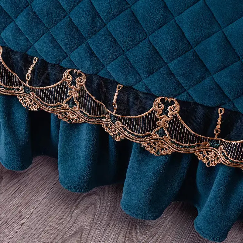 3pcs Set Thicken Soft Velvet Plush Quilted Bed Flat Sheet Large Size Fine Flannel Quilting Bed Sheet with 2pcs Pillowcase