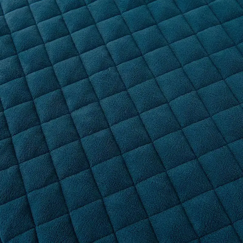 3pcs Set Thicken Soft Velvet Plush Quilted Bed Flat Sheet Large Size Fine Flannel Quilting Bed Sheet with 2pcs Pillowcase