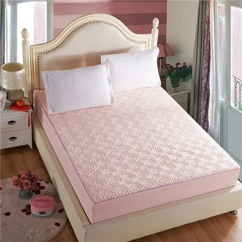 Thicken Quilted Mattress Cover King Queen Quilted Bed Fitted Bed Sheet Anti-Bacteria Mattress Topper Air-Permeable Bed Pad