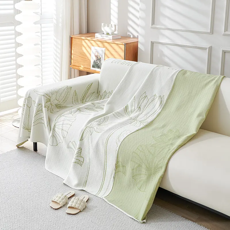 Summer ice silk anti cat scratch sofa cover, cool and breathable sofa towel, cool cushion, removable washable cover cloth
