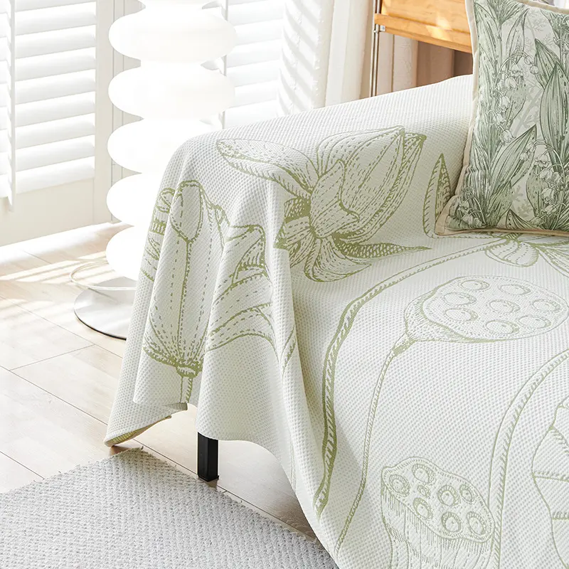Summer ice silk anti cat scratch sofa cover, cool and breathable sofa towel, cool cushion, removable washable cover cloth