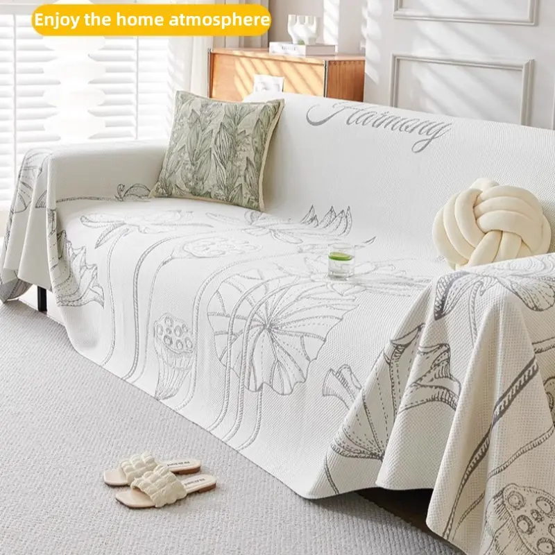 Summer ice silk anti cat scratch sofa cover, cool and breathable sofa towel, cool cushion, removable washable cover cloth