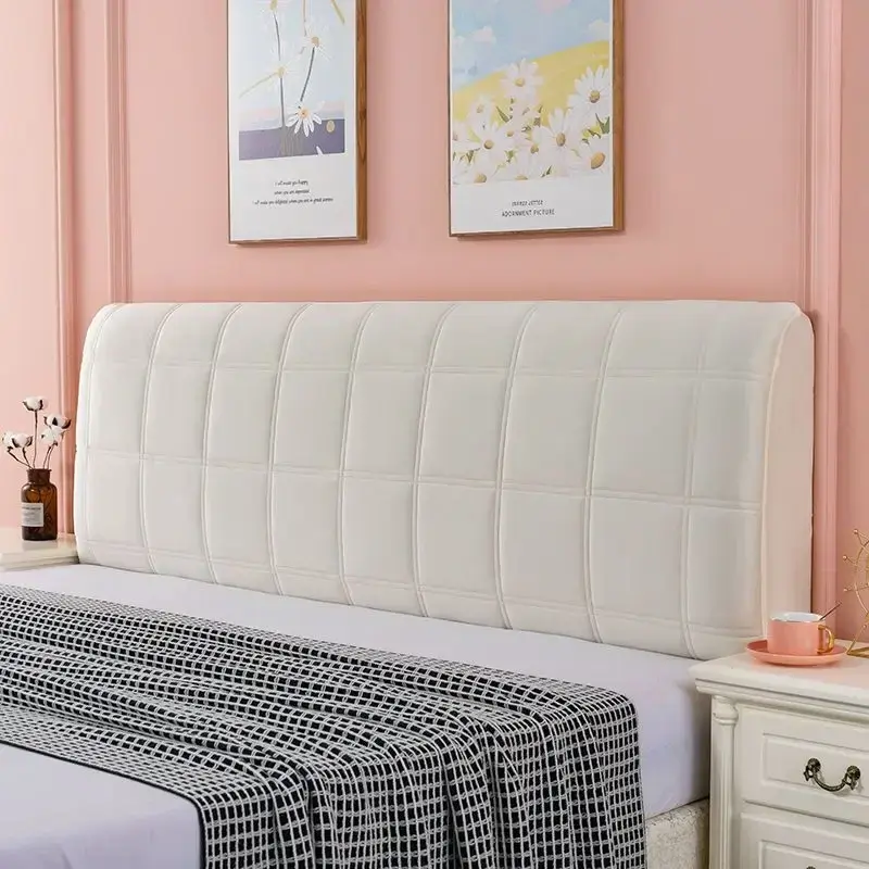 Short Plush Quilting Headboard Cover All-inclusive Velvet Quilted Bed Head Cover Solid Color Bed Head Back Protector Cover