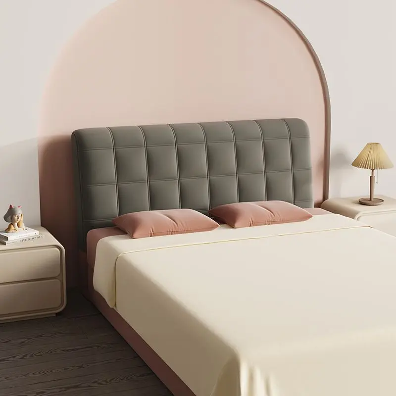 Solid Color Gray Thick Soft Velvet Quilted Bed Head Cover Queen Size Dust-proof All-inclusive Headboard Cover 180X65cm