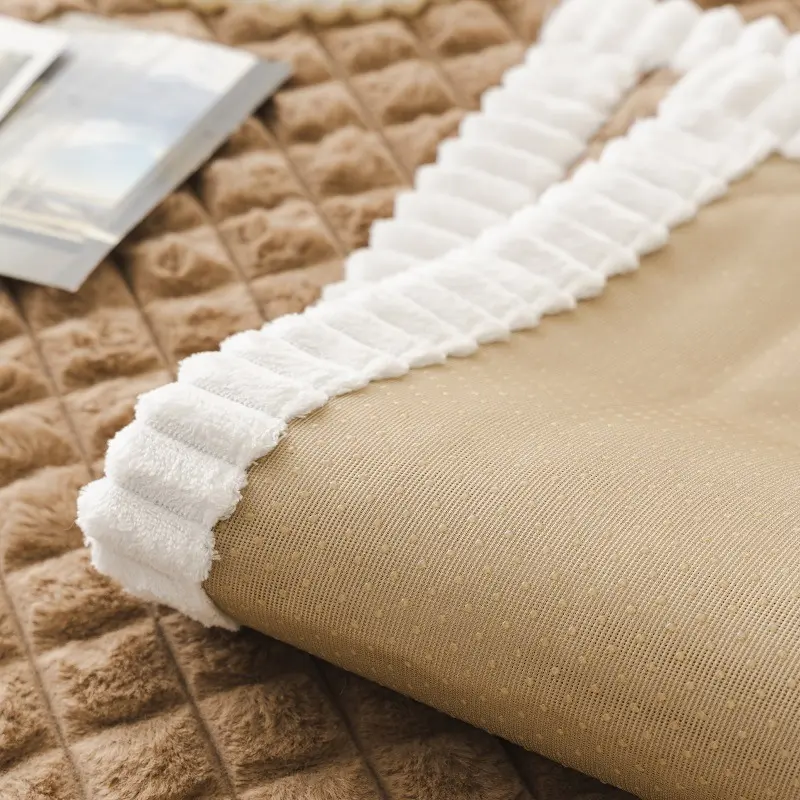 Luxurious Plush Non-slip Sofa Cover with Full Coverage and Cushion, Sofa Towel Set for Home
