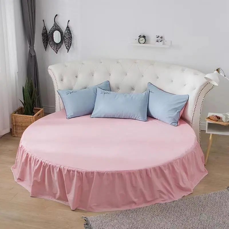 100% Cotton Solid Color Bed Skirt High Grade Pure Cotton Round Bedspread 200cm Round Bed Sheet No Pillowcase