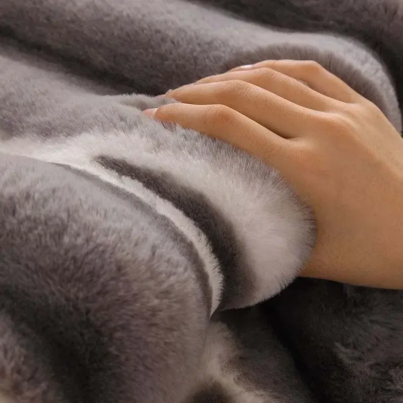 High Grade Printed Rabbit Plush Sofa Towel Warm Soft Thick Non-slip Anti-cat Scratch Sofa Cover Sectional L-shaped Couch Cover