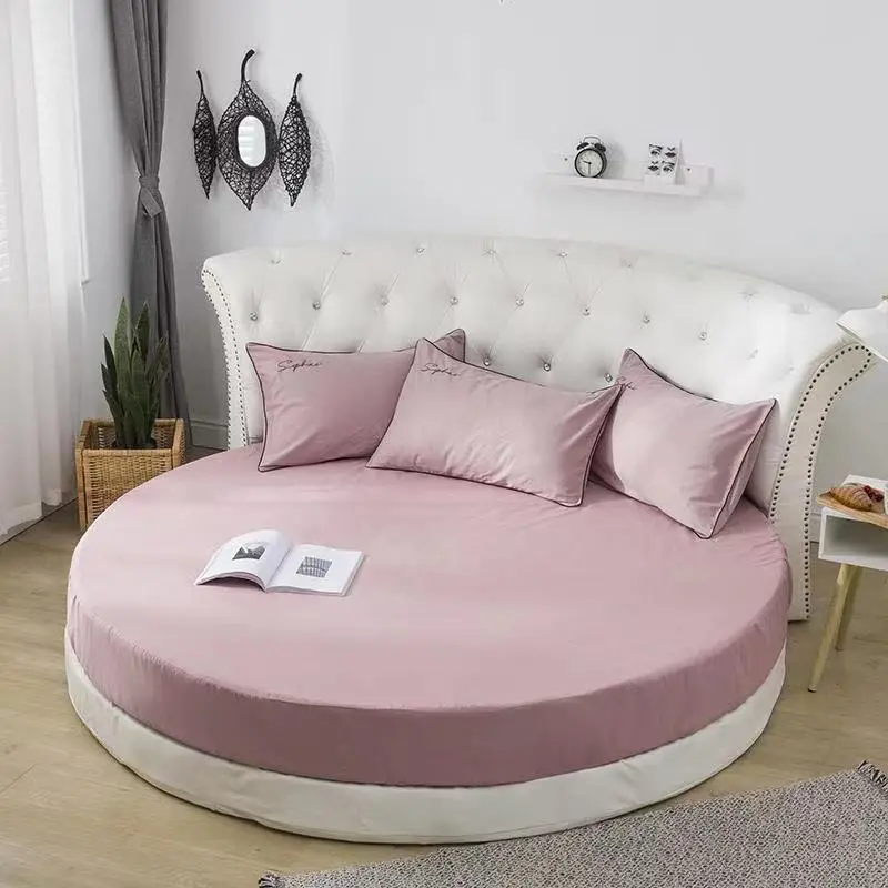 100% Cotton Solid Color Bed Skirt High Grade Pure Cotton Round Bedspread 200cm Round Bed Sheet No Pillowcase