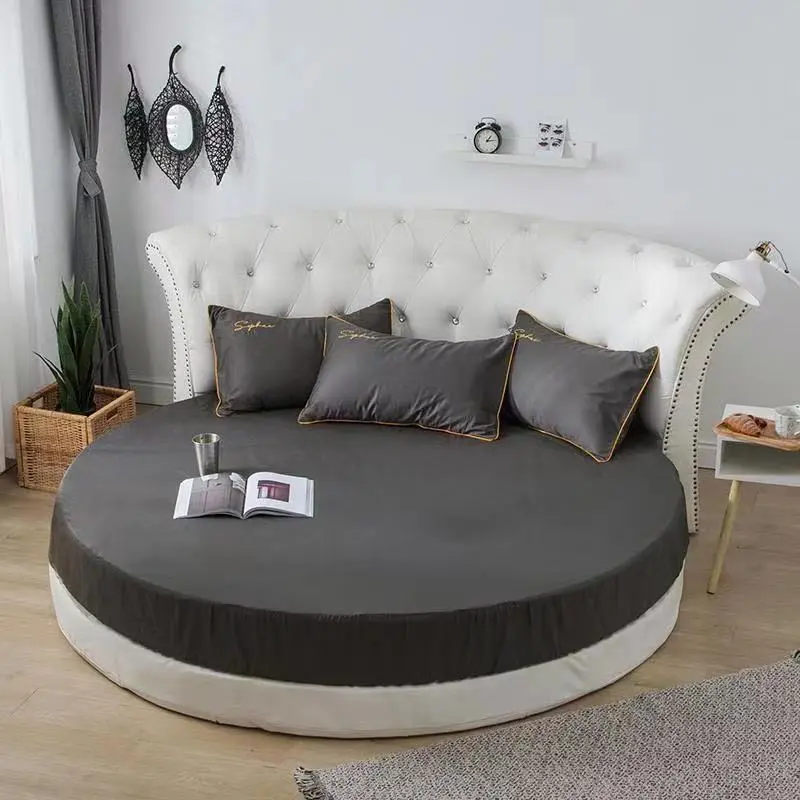 100% Cotton Solid Color Bed Skirt High Grade Pure Cotton Round Bedspread 200cm Round Bed Sheet No Pillowcase