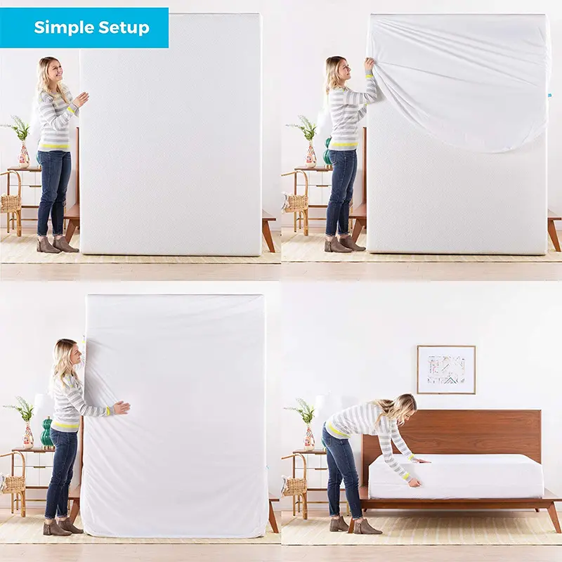 High Grade Waterproof Zippered Mattress Protector Cover Six-Side All-inclusive Bed Fitted Sheet Single Queen Size Bed Cover