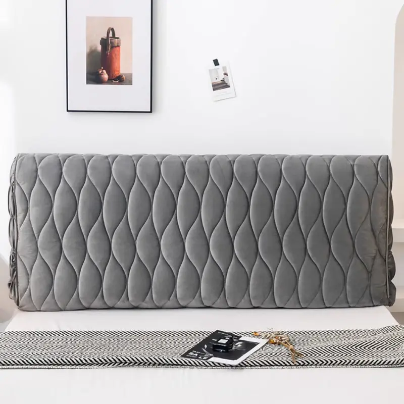 Luxury Velvet Thicken Quilted Headboard Cover Short Plush All-inclusive Bed Head Cover Double Side Quilting Bedside Cover