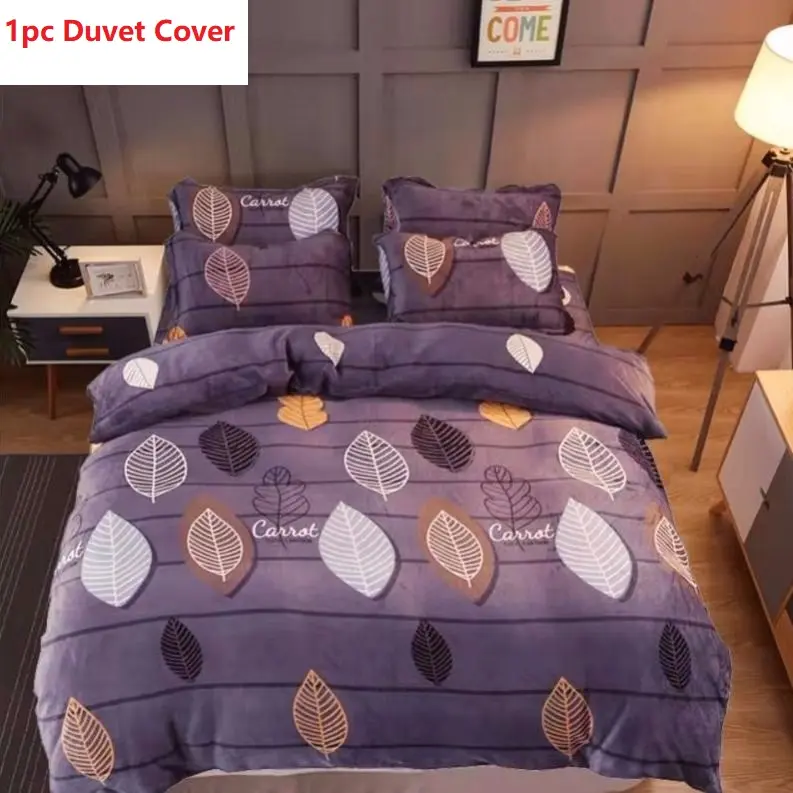 Winter Thicken Warm Short Plush Duvet Cover King Double Queen Size Double-side Coral Fleece Quilt Cover Not Including Pillowcase