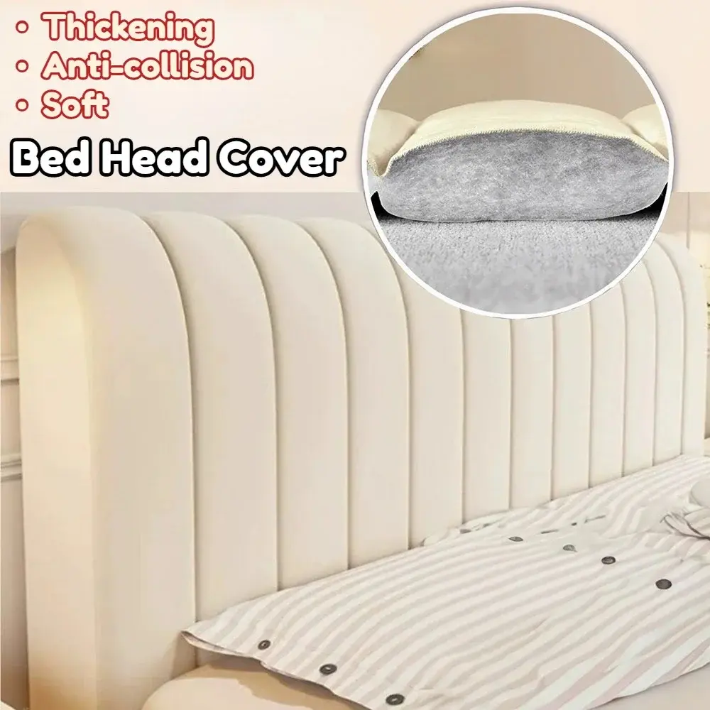 Bed Headboard Cover Luxury Soft Thick Velvet All-inclusive Solid Color Bedside Bed Back Dust Protector Home Room Bed