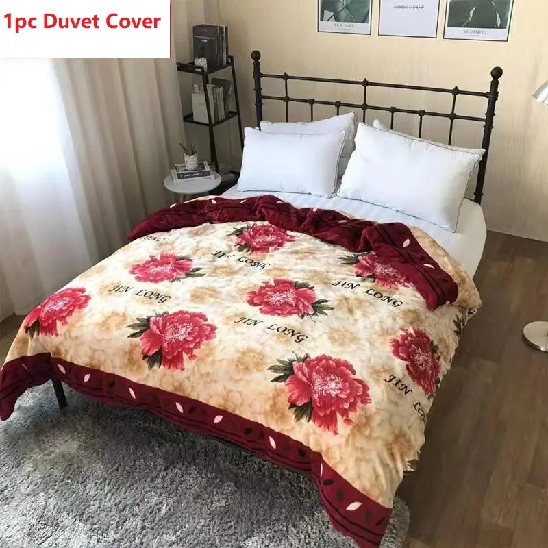 Winter Thicken Warm Short Plush Duvet Cover King Double Queen Size Double-side Coral Fleece Quilt Cover Not Including Pillowcase