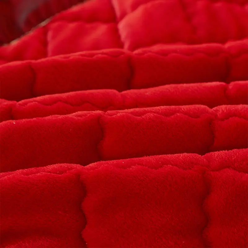 Luxury Super Soft Thick Flannel Quilted Bedspread Winter Quick Warm Velvet Bed Skirt Anti-slip Bed Cover Not Included Pillowcase