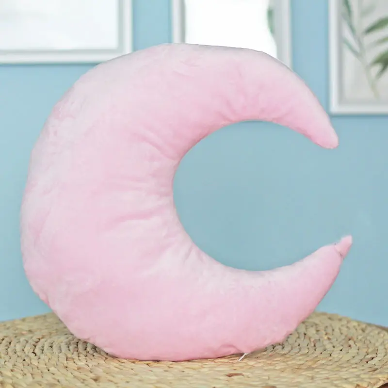 Stars Moon Shape Cushion Girls' Pink Cute Sleep Pillow Office Cushion  Bedside Pillow Decor Home