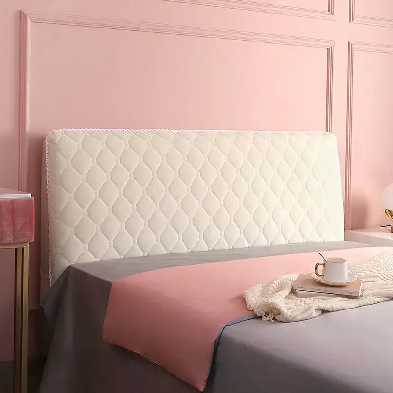 Soft Thicken Velvet Quilted Headboard Cover Solid Color All-inclusive Universal Bed Head Cover Luxury Bed Back Protector Cover