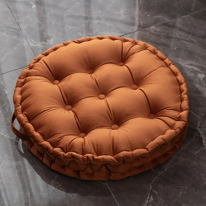 Nordic Soft Plush Floor Cushion Round Thick Sofa Cushion Velvet Chair Pad Decorative Pillows for Living Room Seat Cushion