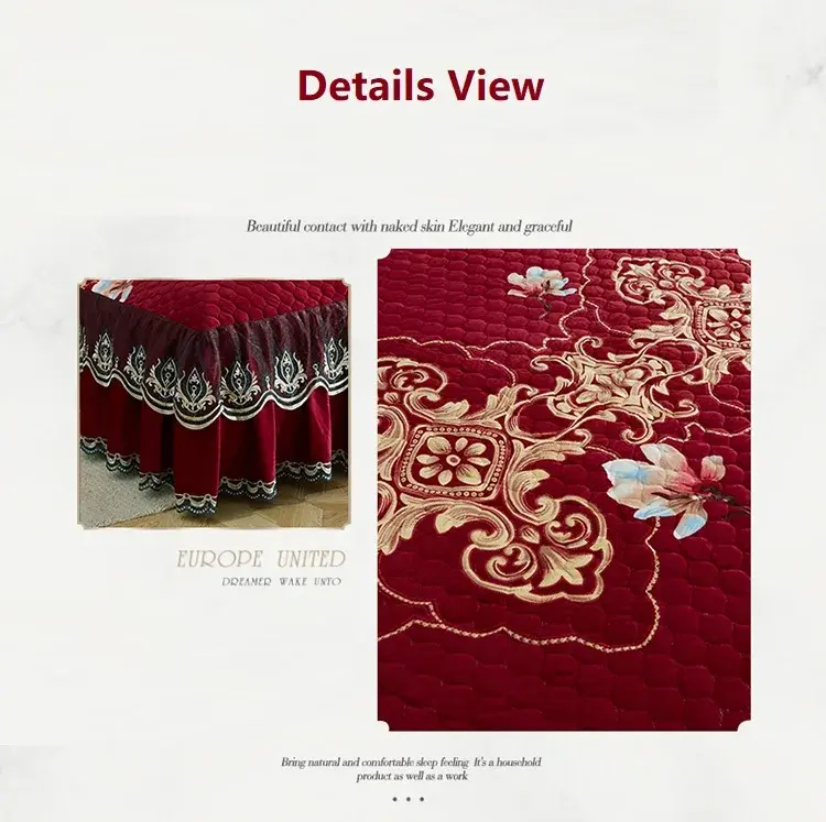 High Grade Luxury Soft Bed Skirt Winter Plush Thick Quilted Bed Cover Skirt King Queen Pad Bedspread Not Including Pillowcase