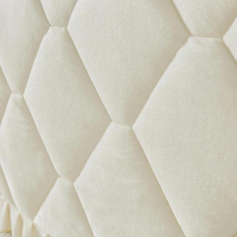 All-inclusive Thicken Velvet Headboard Cover Soft Coral Fleece Quilted Bed Head Cover Solid Color White Bed Back Protector Cover