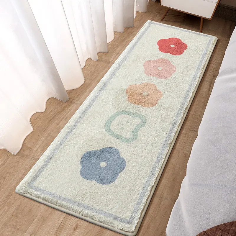 Cute Girls Bedroom Carpet Super Soft Thicken Plush Bay Window Mat Bedside Floor Mat Child Cartoon Foot Rugs for Bedroom
