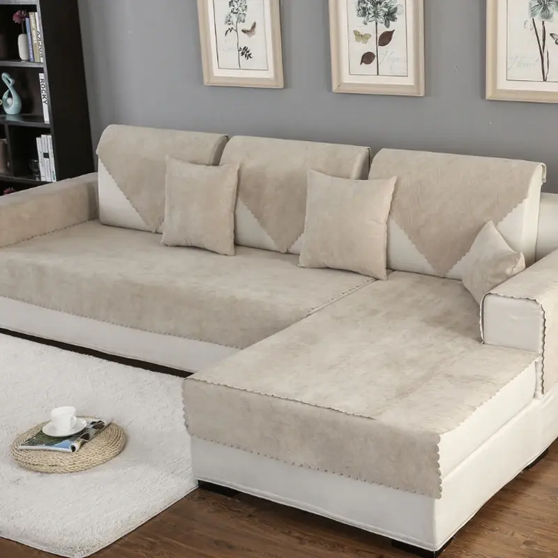 Waterproof Sofa Cover Solid Color Gray Sofa Towel Non-slip Couch Protective Cover Universal Sofa Covers for Living room