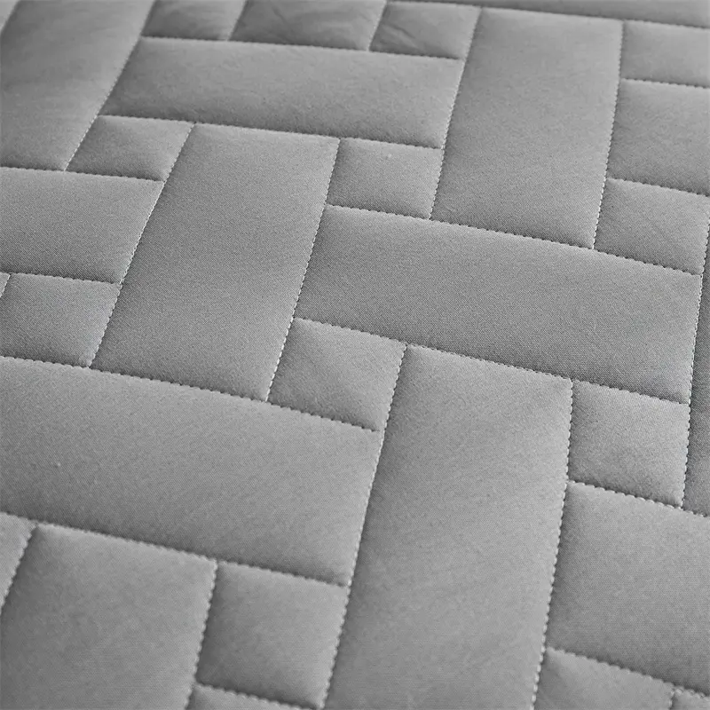 3pcs Quilted Bedspread Set Geometric Grid Pattern,Soft Polyester Thick Bed Cover wuth Pillowcase,Plain US Queen 264*230cm