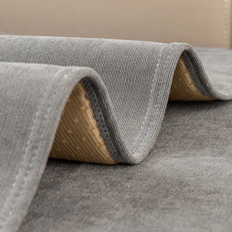 Solid Color Chenille Embroidery  Sofa Towel, Four Season Universal Anti-slip Sofa Cover,  Sectional L-shaped Couch Cover