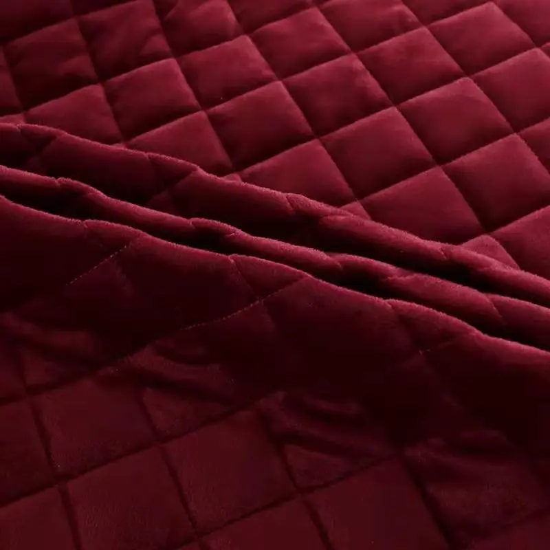 European Luxury Quilted Bed Skirt Winter Warm Thicken Velvet Bedspread King Good Hand Feeling Bed Skirt Not Included Pillowcase