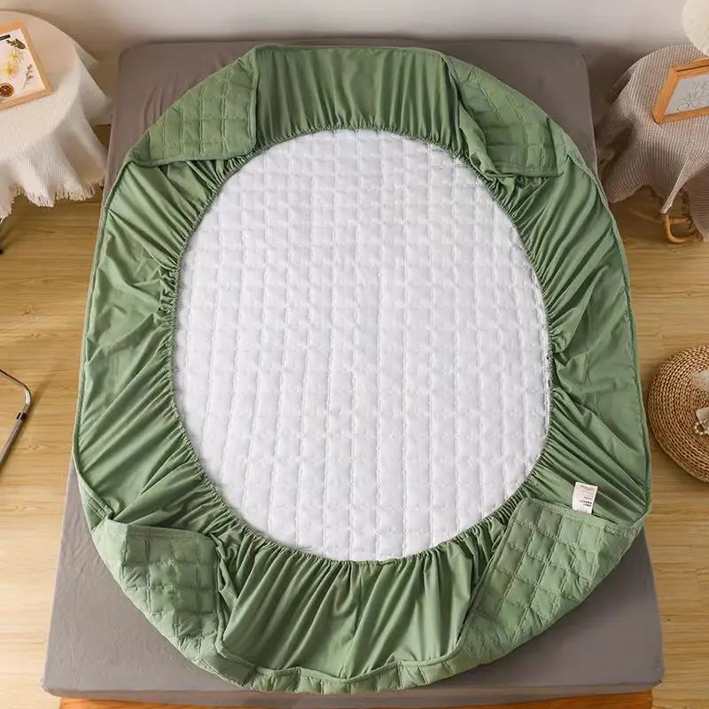 Waterproof Quilted Fitted Sheet Pet Anti-wetting Bed Sheet Queen Customized Raw Cotton Mattress Cover Not Included Pillowcase