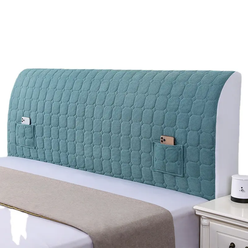 High Grade All-inclusive Headboard Cover Velvet Quilted Bed Head Cover Soft Smooth Bedroom Backrest Dust Protector Cover