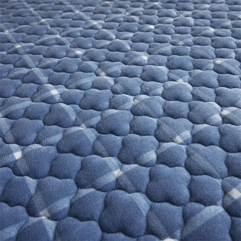 Soft Thicken Velvet Quilted Bed Pad Protector Cover Luxury Flannel Mattress Cover Winter Bed Cover Not Included Pillowcase