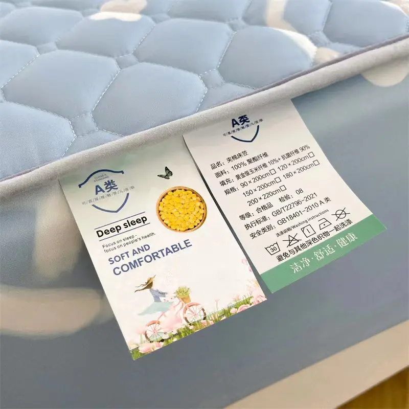 Soft Brushed Thicken Quilted Mattress Cover Breathable Anti-mites Al-inclusive Queen Size Bed Cover Not Included Pillowcase