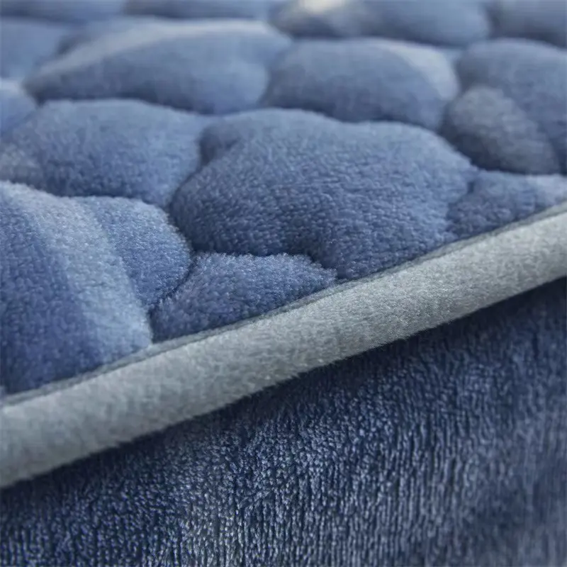 Soft Thicken Velvet Quilted Bed Pad Protector Cover Luxury Flannel Mattress Cover Winter Bed Cover Not Included Pillowcase