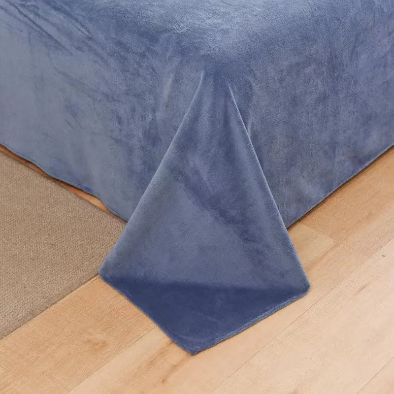 Winter Warm Thick Plush Velvet Flat Sheet Solid Color Large Size Soft  Flannel Bed Sheet 350x245cm Not Including Pillowcase