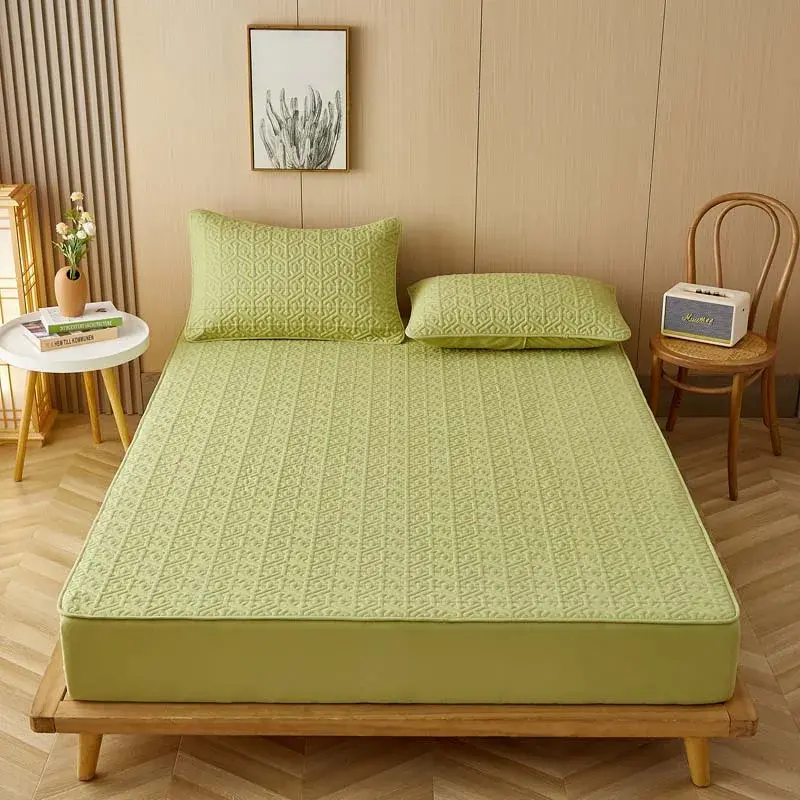 Pure Cotton Soft Quilted Mattress Cover Anti-bacterial King Size Customized Bed Pad Protector Cover Not Included Pillowcase