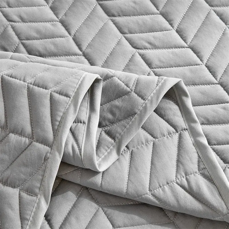 3pcs set quilted bedspread, solid color soft breathable bedsheet, 264*230cm+2pcs pillowcase 51*66cm