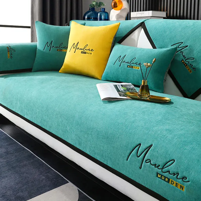 Embroidery Sofa Pad Towel Couches Covers for Living Room 1/2/3/4-seater Sofa Cover Universal Slipcovers Chenille Couch Covers
