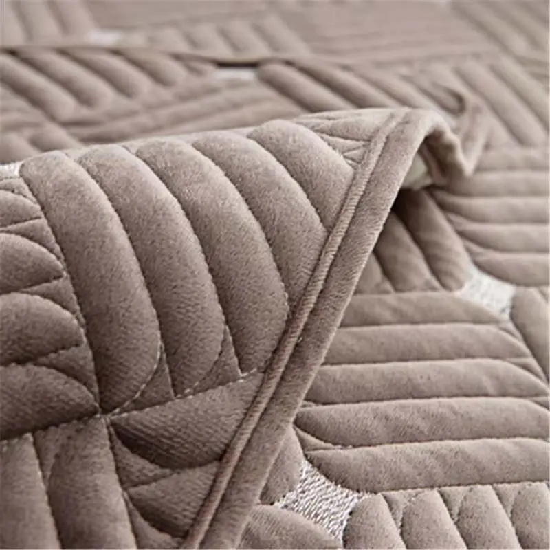 Modern Solid Color Velvet Plush Quilted Sofa Towel Super Soft Non-slip Sectional Sofa Cover for Living Room L shape Corner Cover
